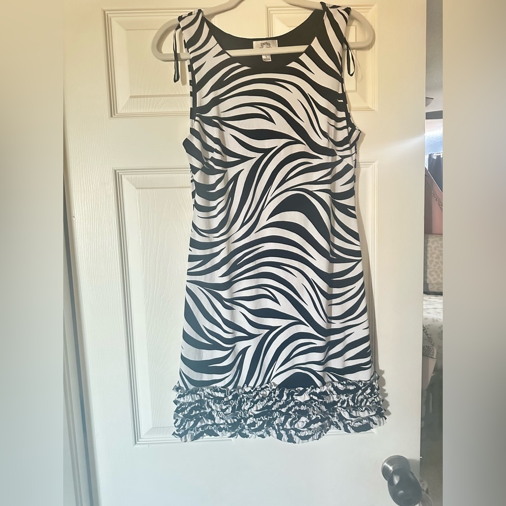 Sweet Storm Black and White Zebra Mini Dress